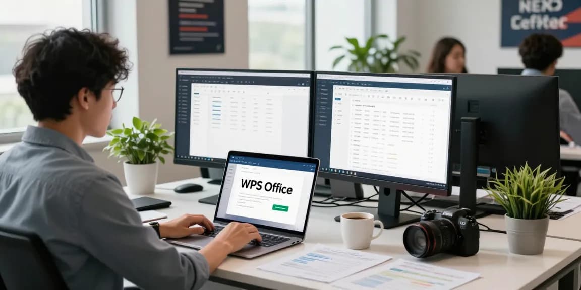 Download WPS Office for enhanced productivity in a modern office.